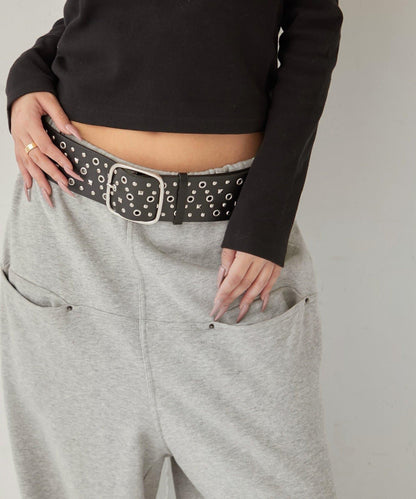 RHINESTONE WIDE BELT 腰帶