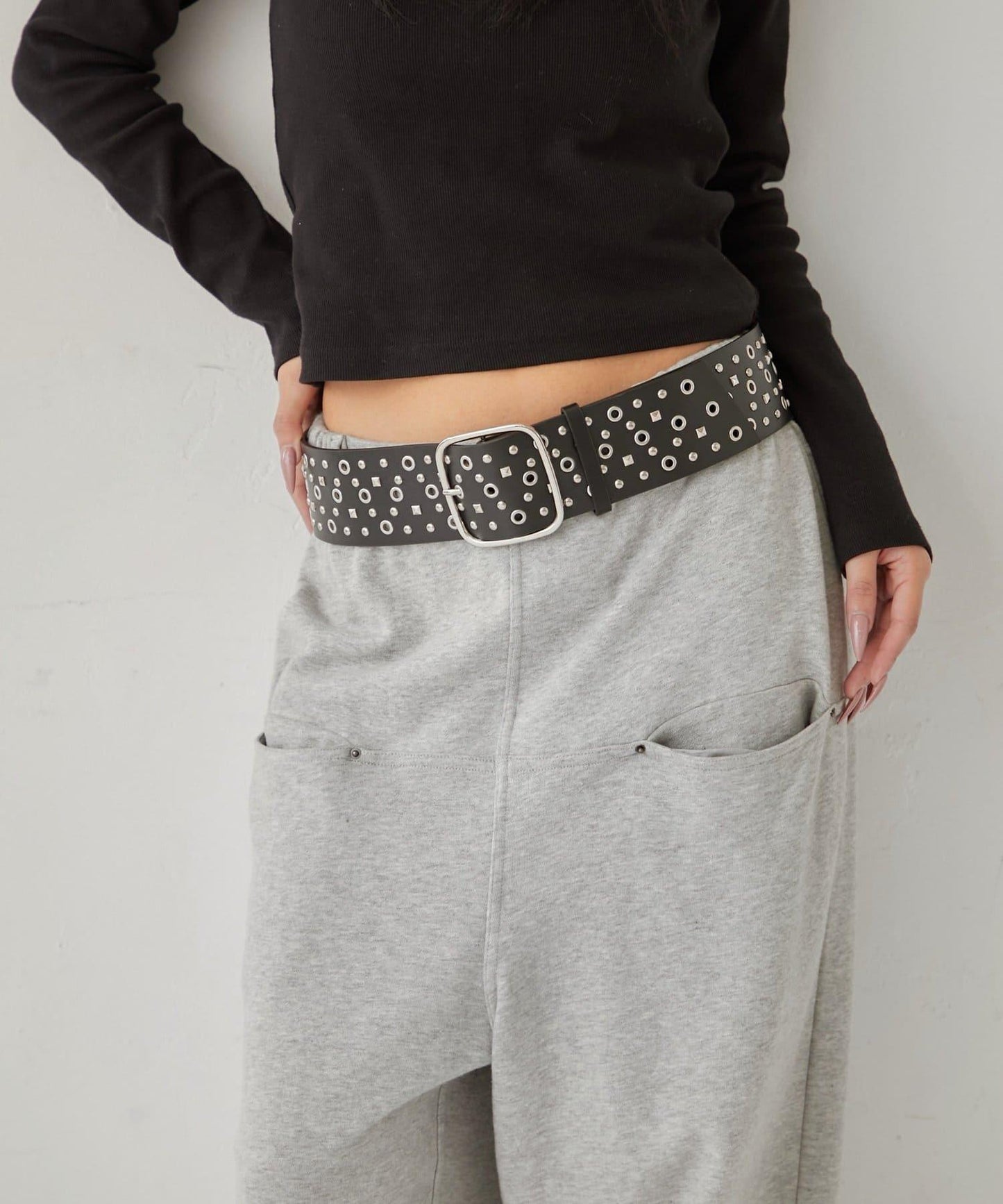 RHINESTONE WIDE BELT 腰帶