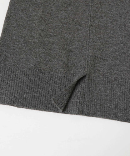 肩褶設計 針織 連衣裙