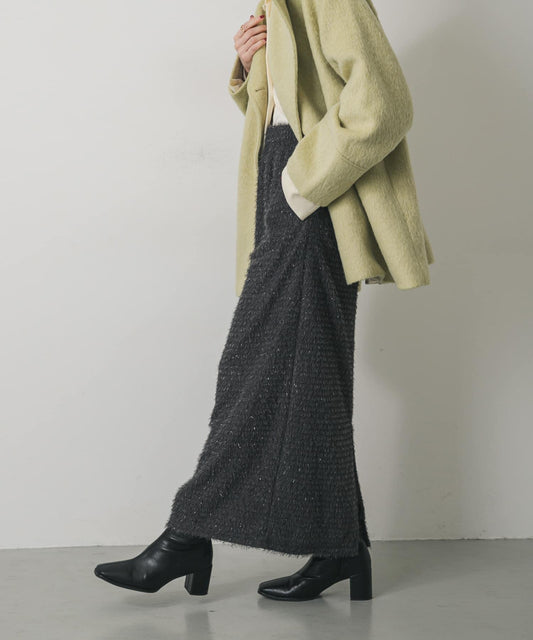 毛絨亮絲面料 半身裙