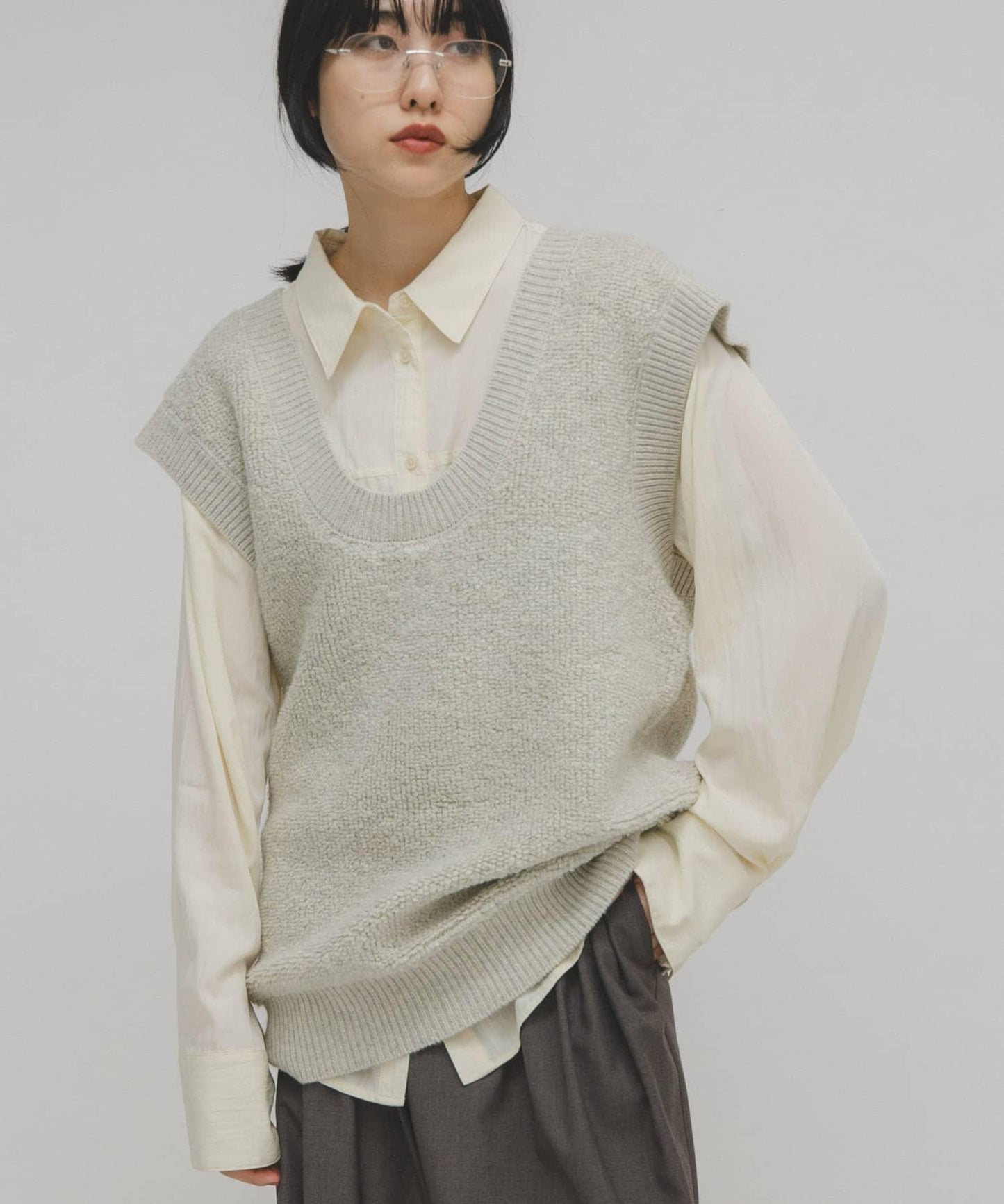 2WAY 針織背心造型 迷你連衣裙