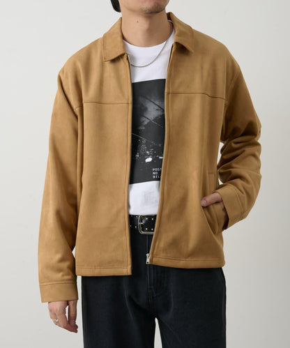 可成套搭配 合成麂皮 拉鍊襯衫夾克