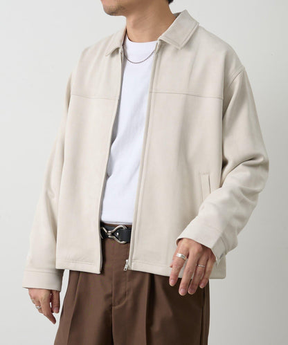 可成套搭配 合成麂皮 拉鍊襯衫夾克