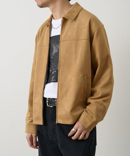 可成套搭配 合成麂皮 拉鍊襯衫夾克