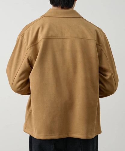 可成套搭配 合成麂皮 拉鍊襯衫夾克