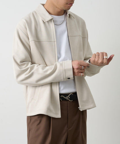 可成套搭配 合成麂皮 拉鍊襯衫夾克