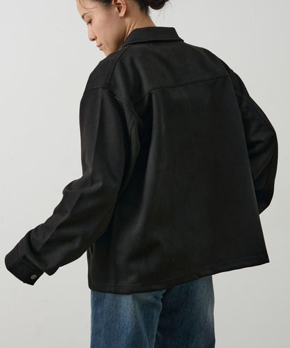可成套搭配 合成麂皮 拉鍊襯衫夾克