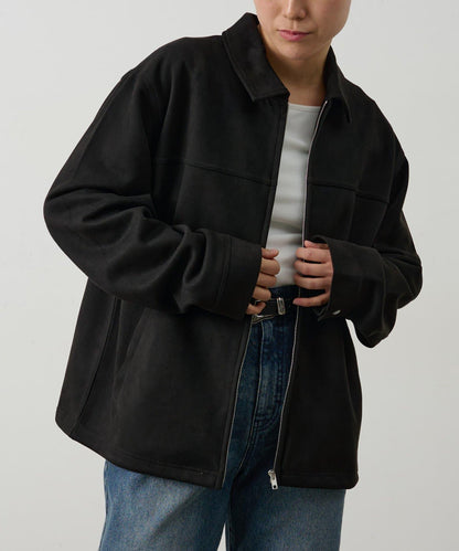 可成套搭配 合成麂皮 拉鍊襯衫夾克