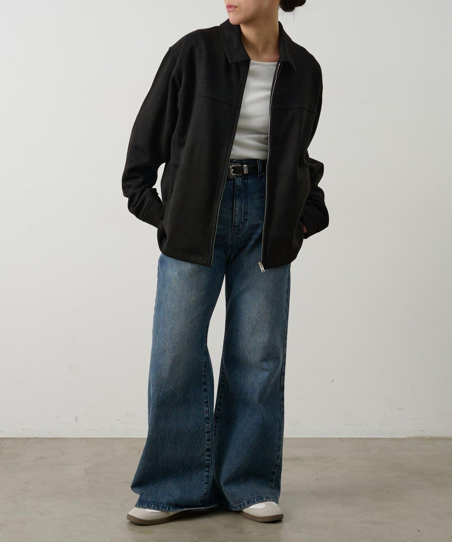 可成套搭配 合成麂皮 拉鍊襯衫夾克