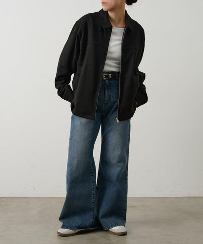 可成套搭配 合成麂皮 拉鍊襯衫夾克