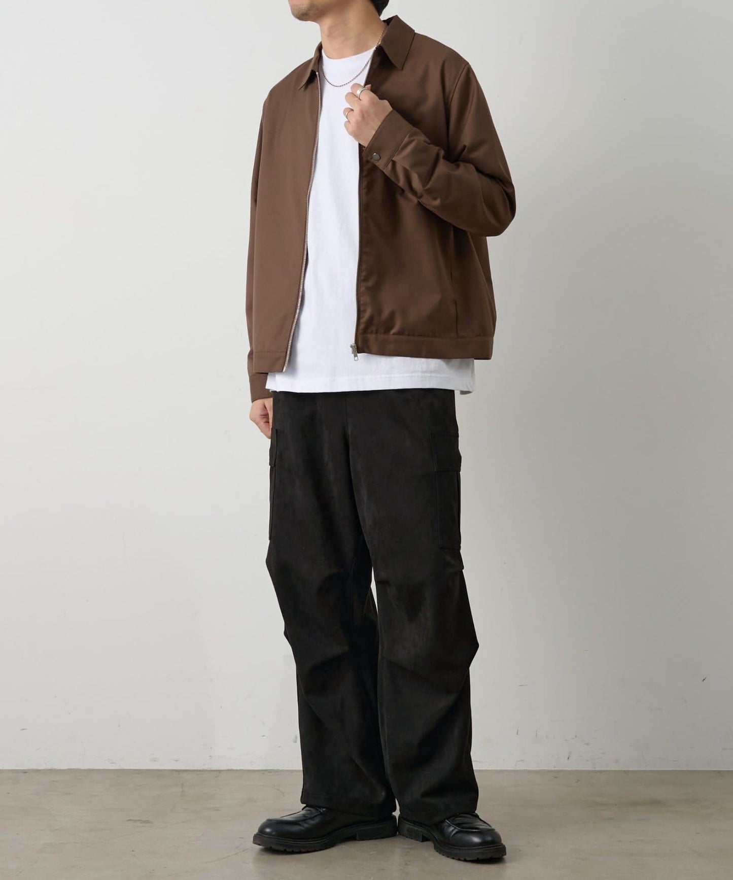 可成套搭配 舒適斜紋 拉鍊襯衫