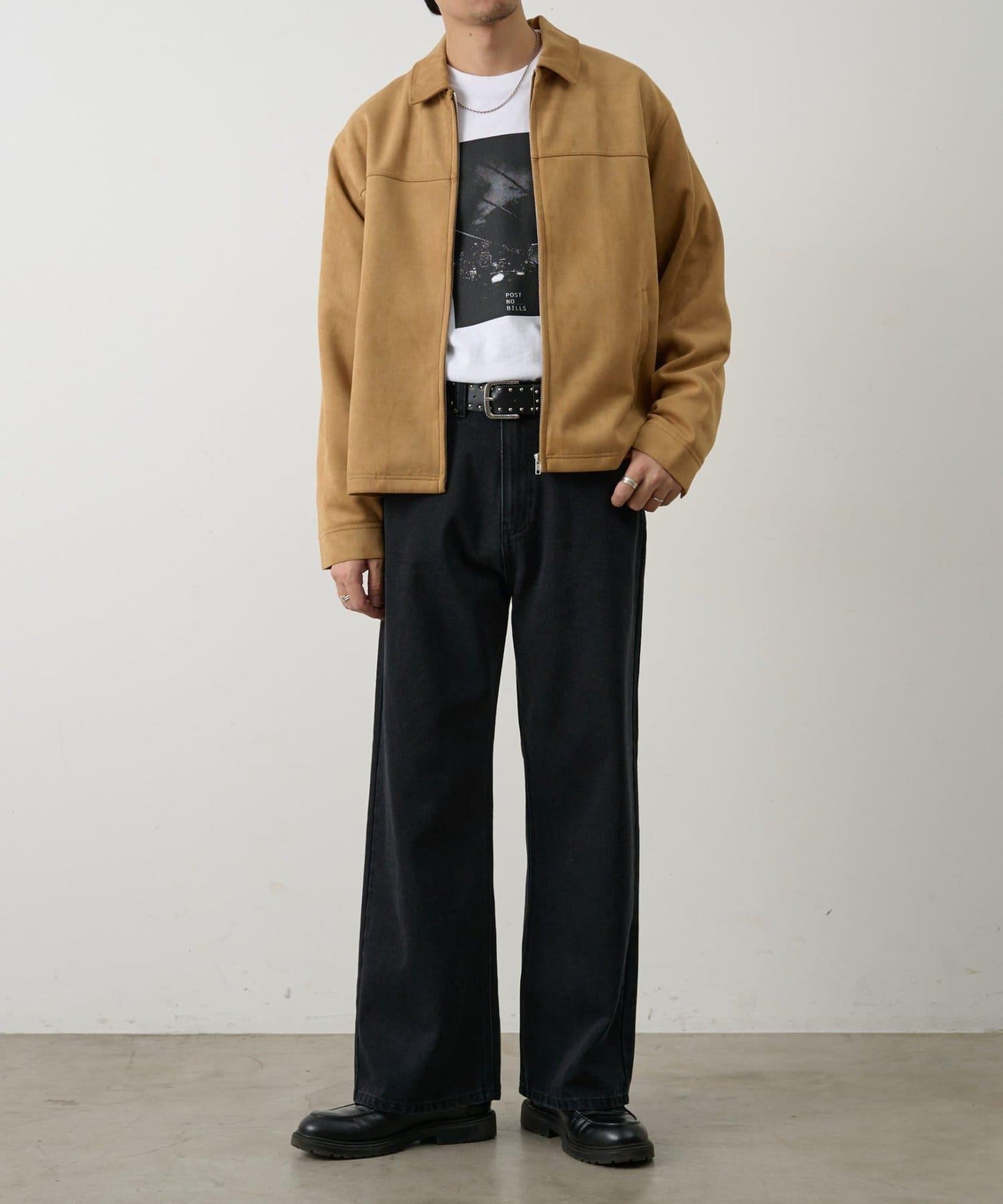 可成套搭配 合成麂皮 拉鍊襯衫夾克