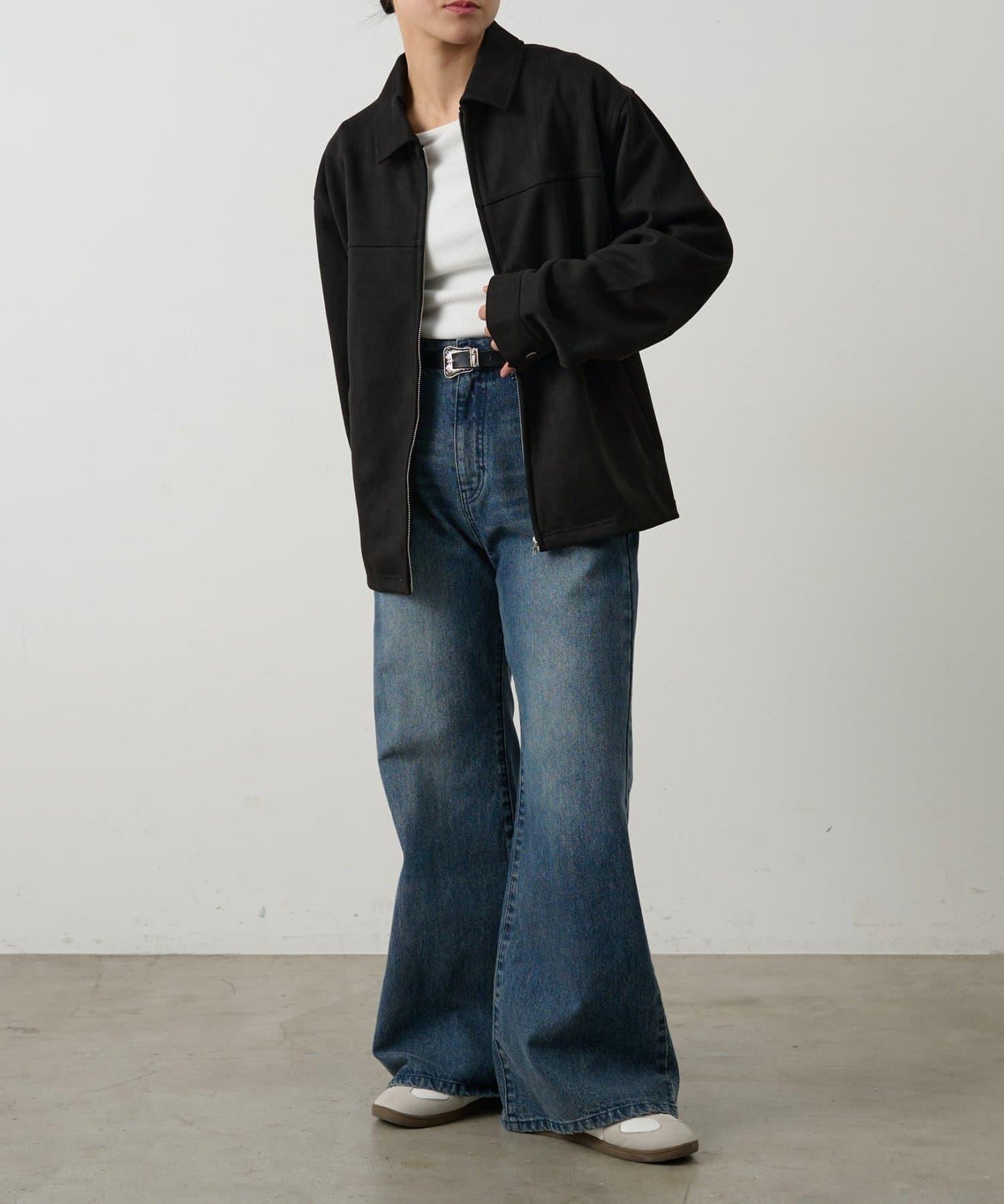 可成套搭配 合成麂皮 拉鍊襯衫夾克