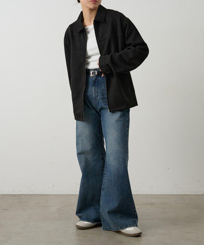 可成套搭配 合成麂皮 拉鍊襯衫夾克