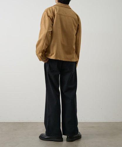 可成套搭配 合成麂皮 拉鍊襯衫夾克