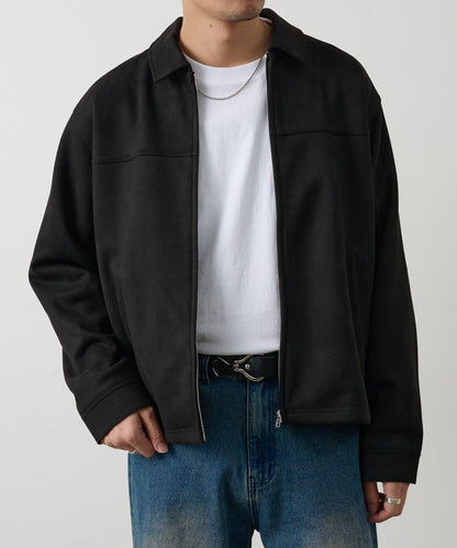 可成套搭配 合成麂皮 拉鍊襯衫夾克