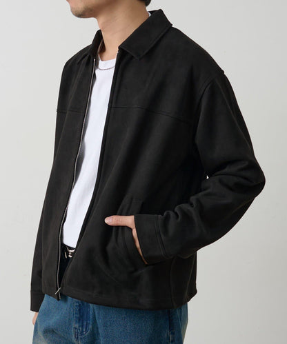 可成套搭配 合成麂皮 拉鍊襯衫夾克