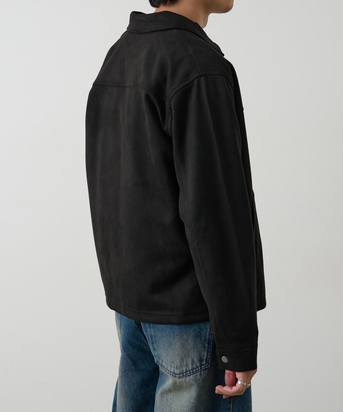 可成套搭配 合成麂皮 拉鍊襯衫夾克