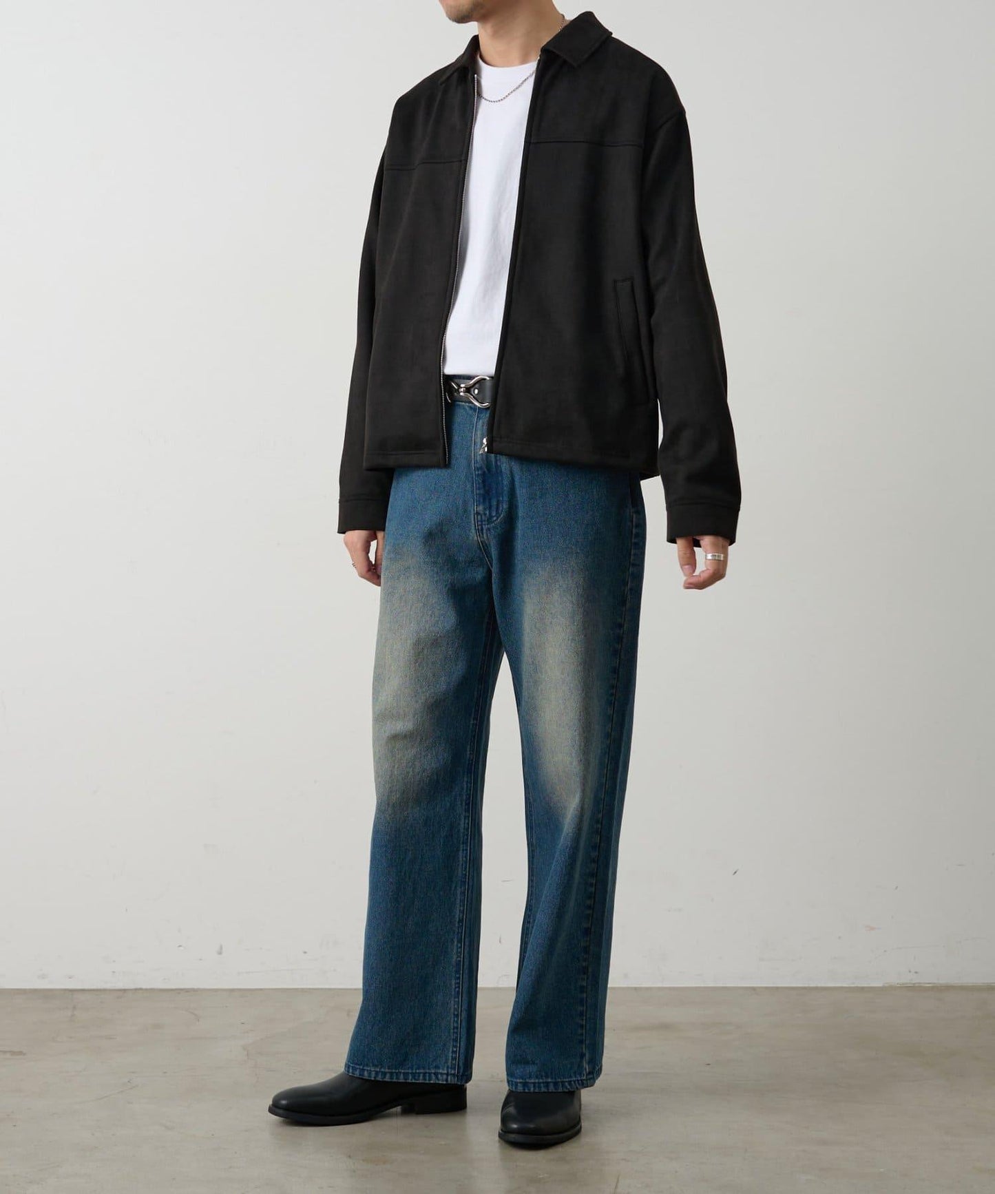 可成套搭配 合成麂皮 拉鍊襯衫夾克