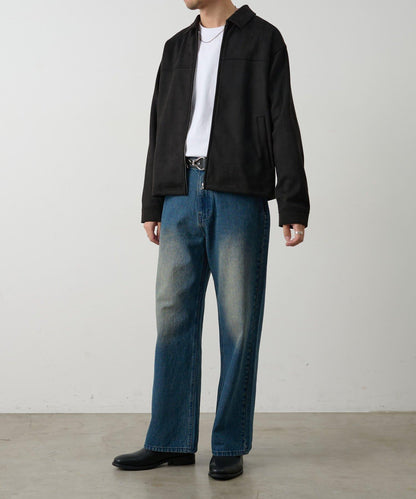 可成套搭配 合成麂皮 拉鍊襯衫夾克