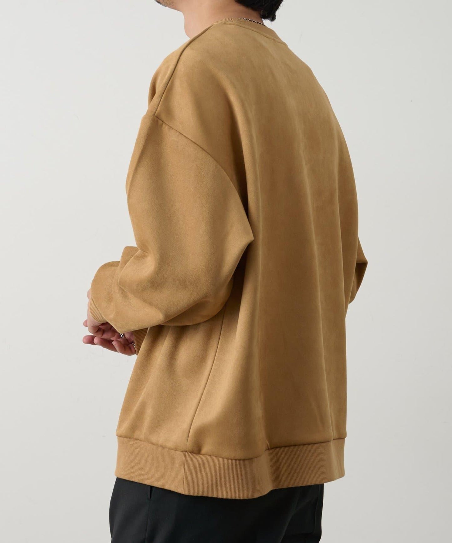 可成套搭配 合成麂皮 圓領 上衣