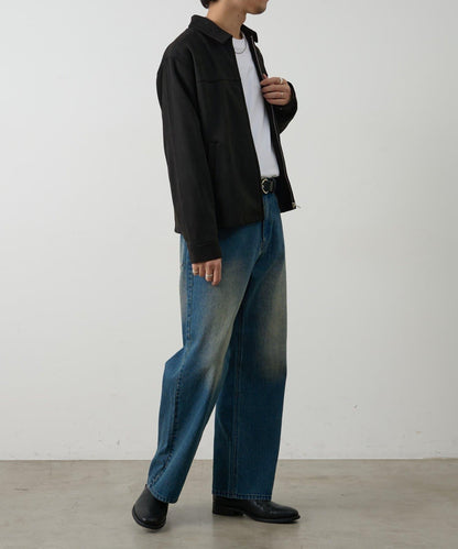 可成套搭配 合成麂皮 拉鍊襯衫夾克