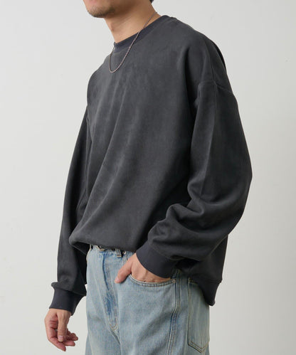 可成套搭配 合成麂皮 圓領 上衣