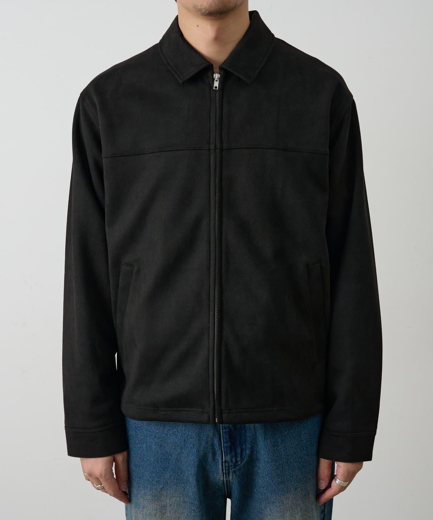 可成套搭配 合成麂皮 拉鍊襯衫夾克