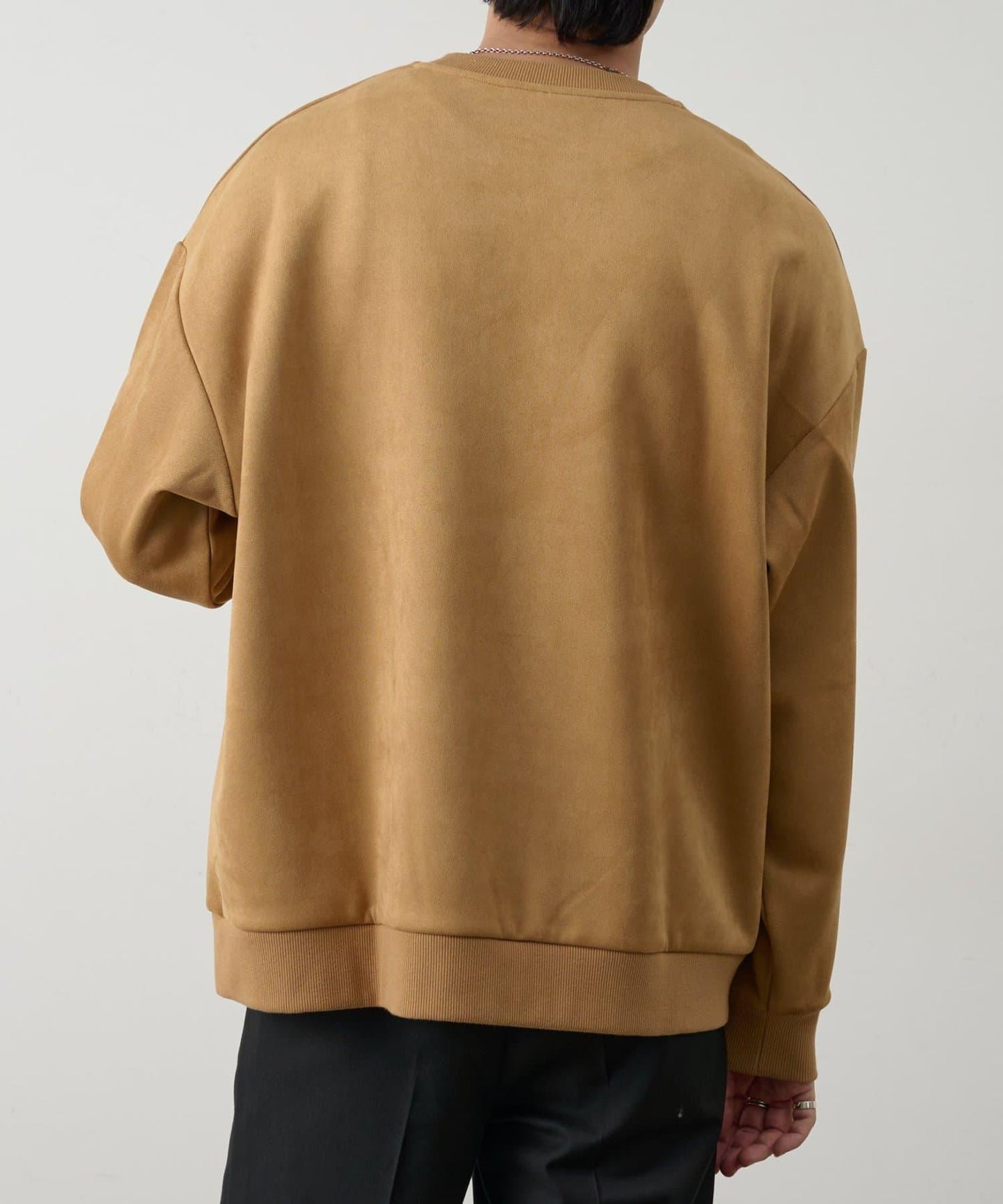 可成套搭配 合成麂皮 圓領 上衣