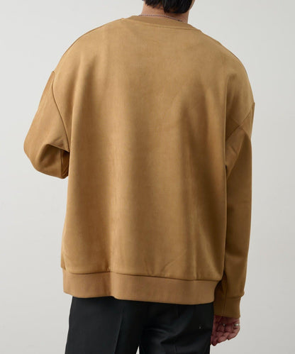 可成套搭配 合成麂皮 圓領 上衣