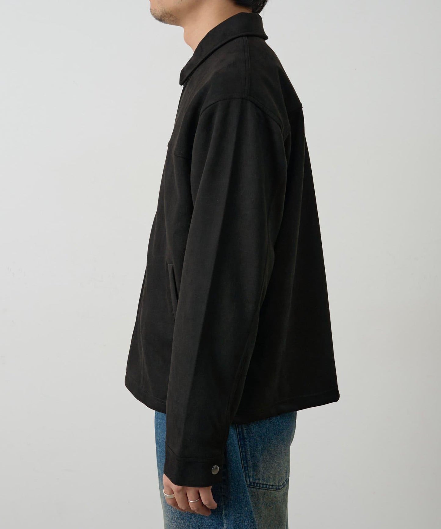 可成套搭配 合成麂皮 拉鍊襯衫夾克