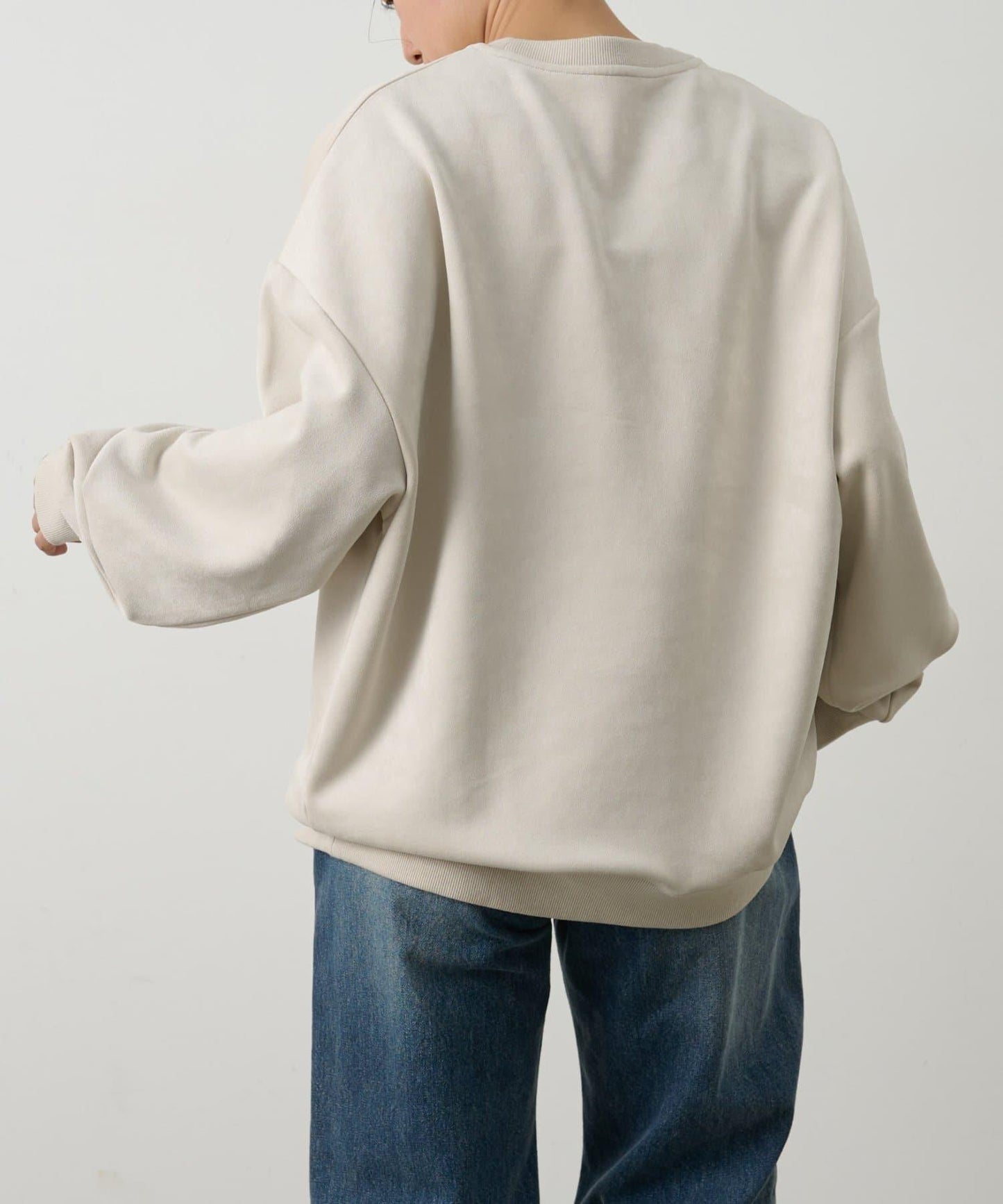 可成套搭配 合成麂皮 圓領 上衣