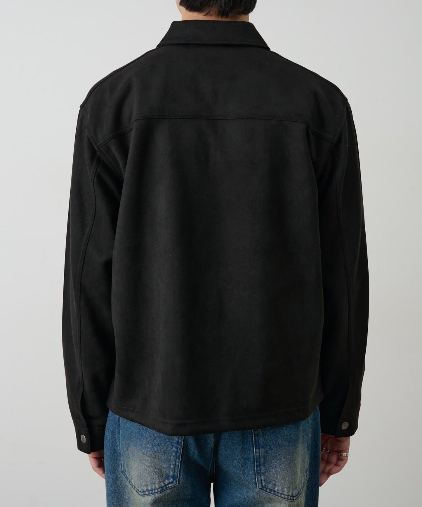 可成套搭配 合成麂皮 拉鍊襯衫夾克