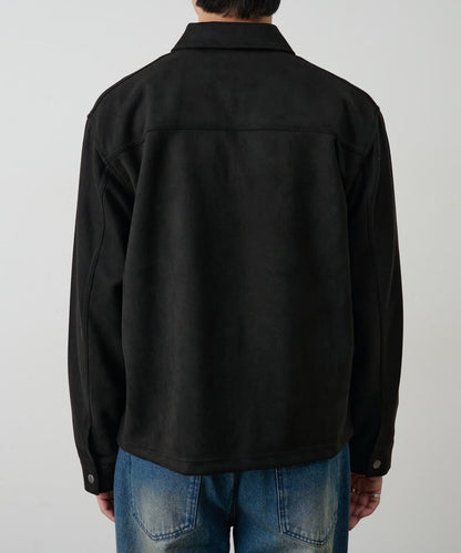 可成套搭配 合成麂皮 拉鍊襯衫夾克