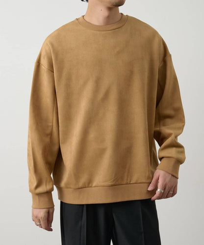 可成套搭配 合成麂皮 圓領 上衣