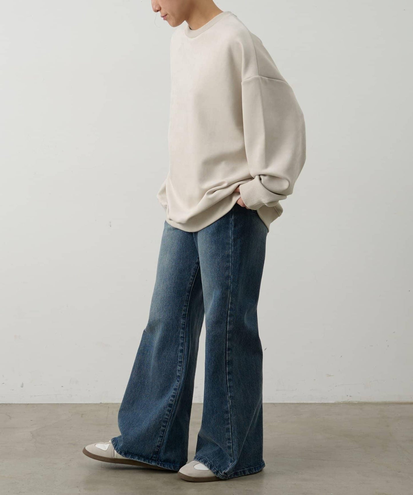 可成套搭配 合成麂皮 圓領 上衣