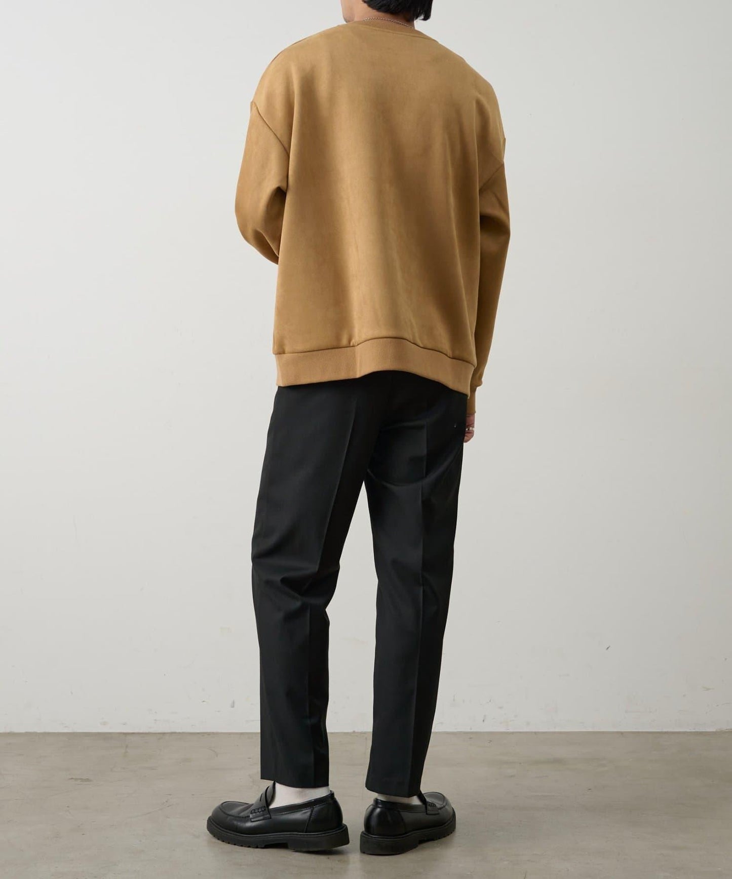 可成套搭配 合成麂皮 圓領 上衣