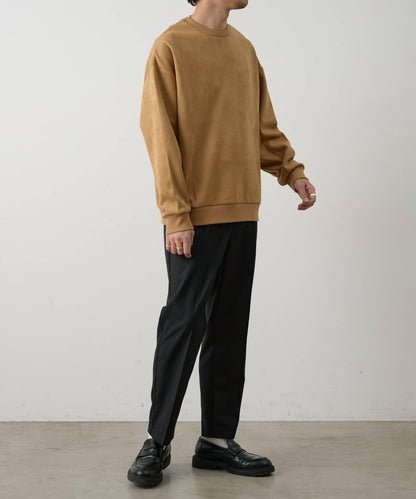 可成套搭配 合成麂皮 圓領 上衣