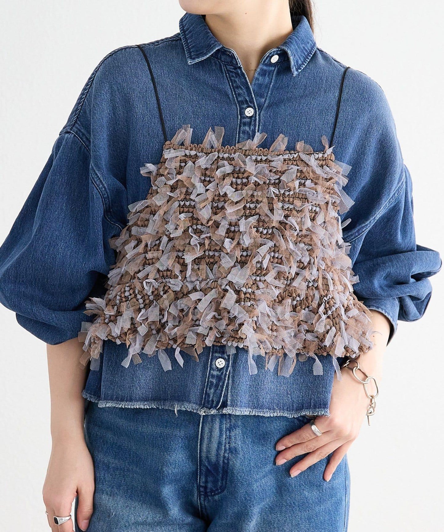 《FRIPIER》 毛邊牛仔襯衫