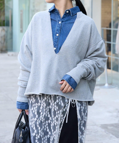 《FRIPIER》 毛邊牛仔襯衫