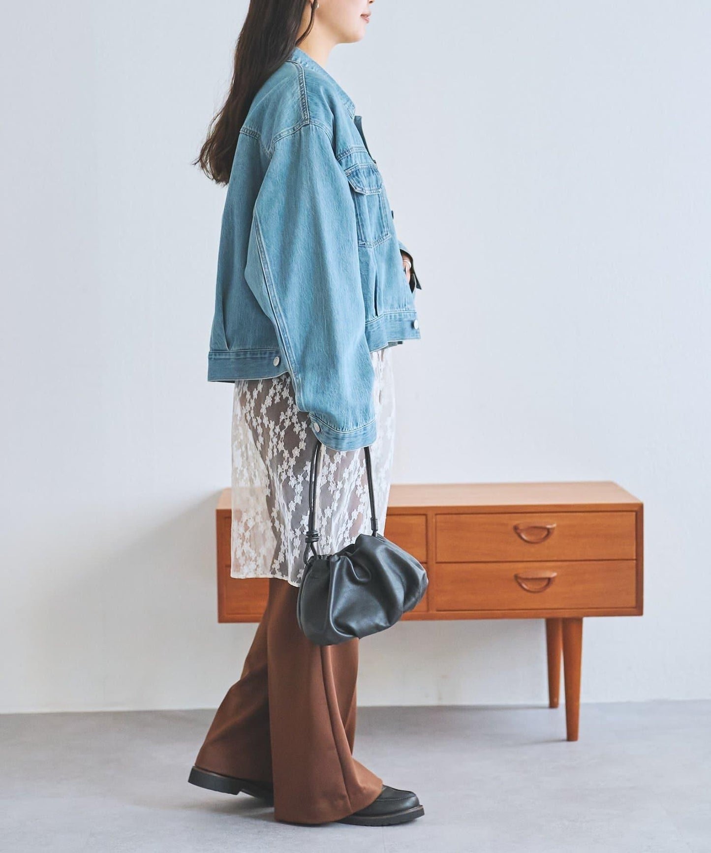 FRIPIER 蕾絲拼接針織上衣