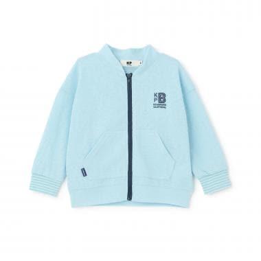 前拉鍊平紋針織開衫