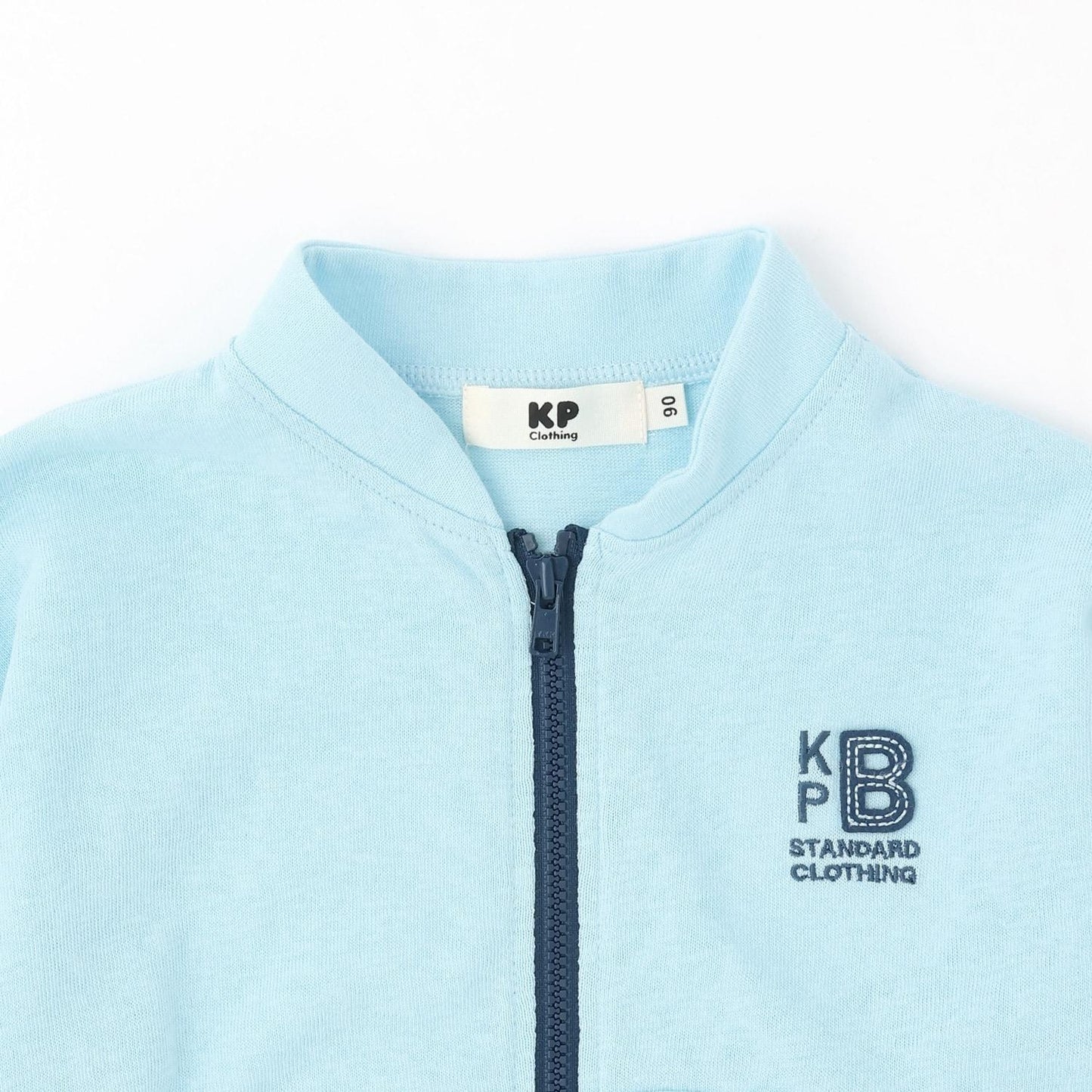 前拉鍊平紋針織開衫