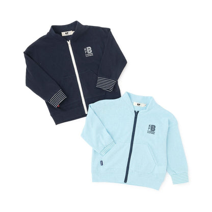 前拉鍊平紋針織開衫