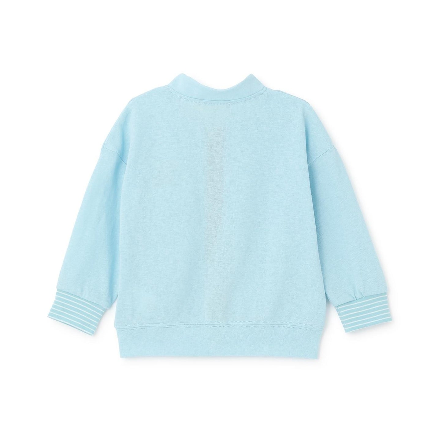 前拉鍊平紋針織開衫