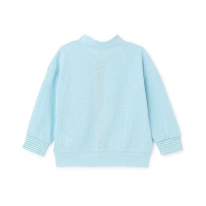 前拉鍊平紋針織開衫