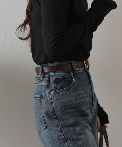 可翻轉扣頭皮革皮帶