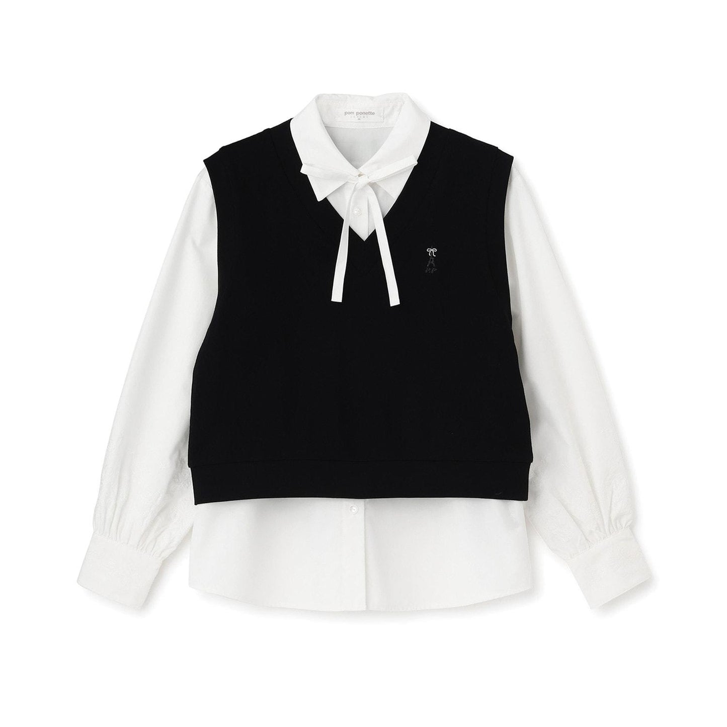 刺繡設計 針織背心與襯衫套裝