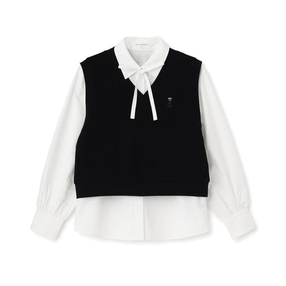 刺繡設計 針織背心與襯衫套裝