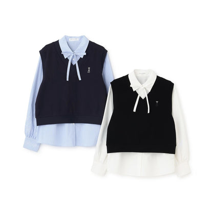 刺繡設計 針織背心與襯衫套裝